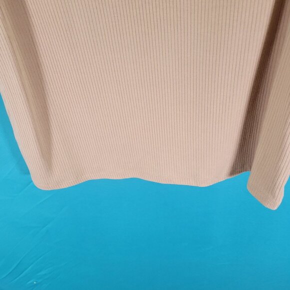 Chicos Ribbed Mock Neck Sleeveless Top Size 0 Beige Womens Casual Chic - Picture 6 of 11